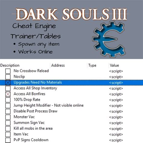 dark souls cheat engine tables.